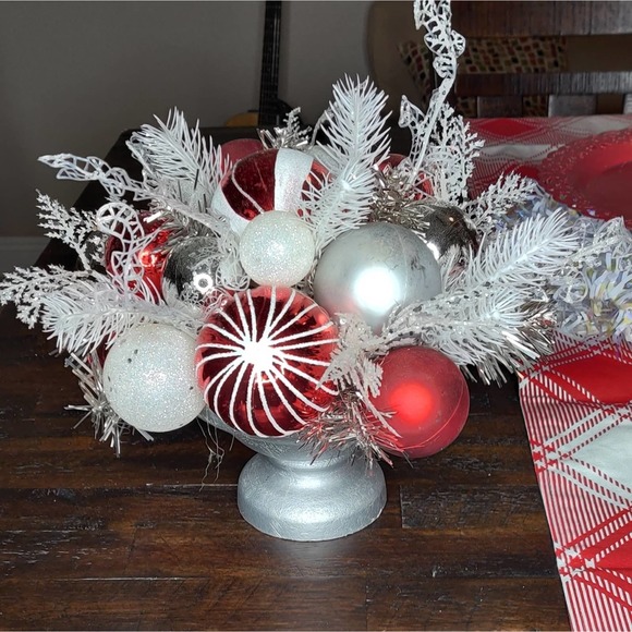 Hobby Lobby Holiday Peppermint Bulb Christmas Topiary Centerpiece